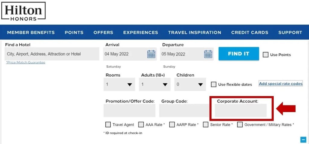 How to Book with a Hilton Corporate Code